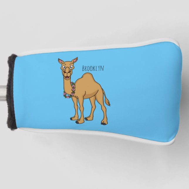 Happy camel cartoon illustration golf head cover (Front)