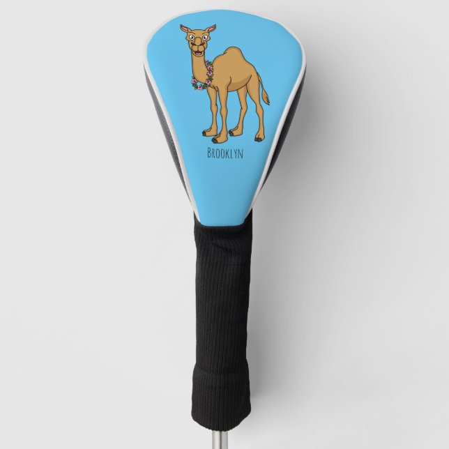 Happy camel cartoon illustration golf head cover (Front)