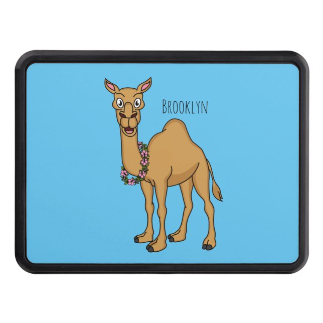Happy camel cartoon illustration hitch cover (Front)