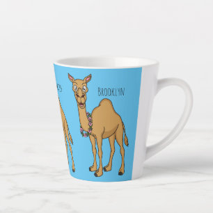 Happy camel cartoon illustration latte mug