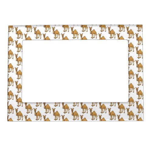 Happy camel cartoon illustration magnetic frame