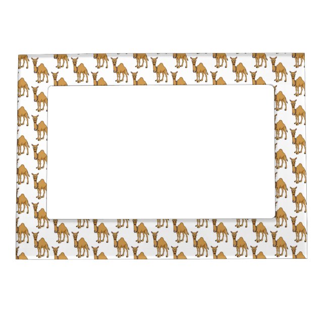 Happy camel cartoon illustration magnetic frame (Front)