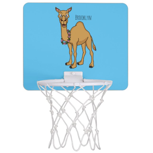 Happy camel cartoon illustration  mini basketball hoop (Front)