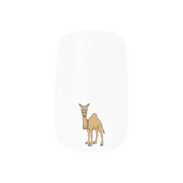 Happy camel cartoon illustration minx nail art (Left Thumb)