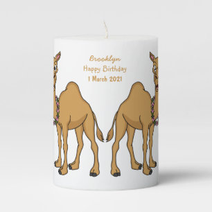 Happy camel cartoon illustration pillar candle