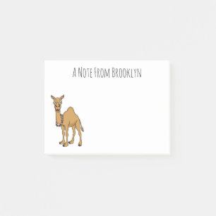 Happy camel cartoon illustration post-it notes
