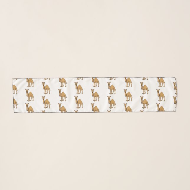 Happy camel cartoon illustration scarf (Front (Horizontal))