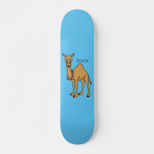Happy camel cartoon illustration skateboard
