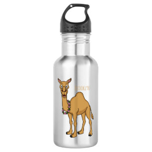 Happy camel cartoon illustration stainless steel water bottle