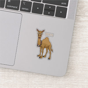 Happy camel cartoon illustration sticker