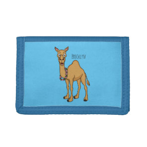 Happy camel cartoon illustration tri-fold wallet
