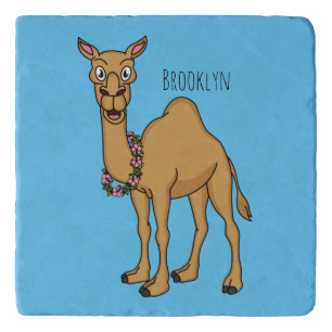 Happy camel cartoon illustration trivet