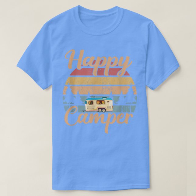 Happy camp Camping Funny Gift Men Women  T-Shirt (Design Front)