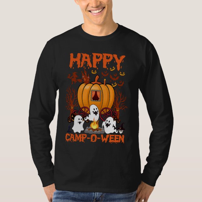 Happy Camp O Ween Halloween Camping Camper T-Shirt (Front)