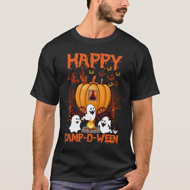 Happy Camp O Ween Halloween Camping Camper T-Shirt (Front)