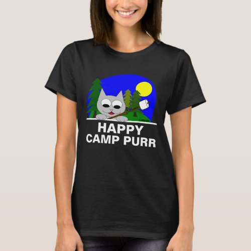 Happy Camp Purr Funny Camping Cat T Shirt