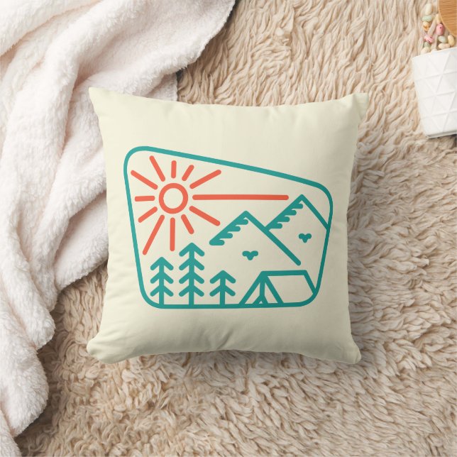 Happy Camper 2 Throw Pillow (Blanket)