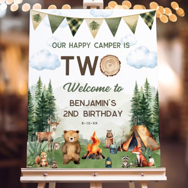 Happy Camper 2nd Birthday 16x20 Welcome Sign (Happy Camper 2nd Birthday 16x20 Welcome Sign
)