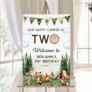 Happy Camper 2nd Birthday 24x36 Welcome Sign