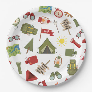 Happy Camper Adventure Birthday Paper Plates