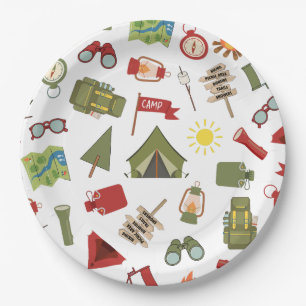 Happy Camper Adventure Birthday Paper Plates