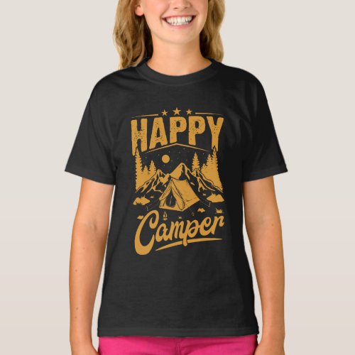 Happy Camper Adventure for Outdoor Enthusiasts T_Shirt