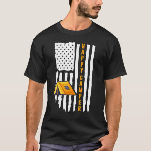 Happy Camper American Flag Camping Men Women T-Shirt