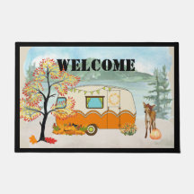 Happy Camper Autumn Door Mat 
