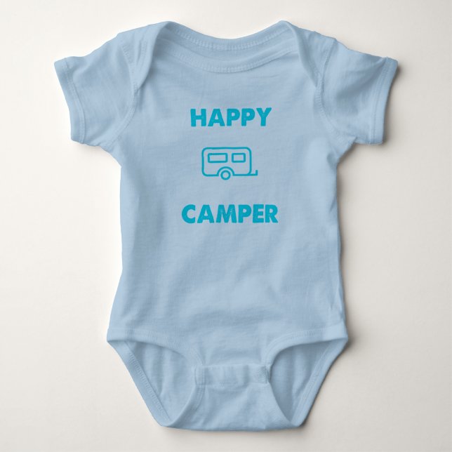Happy Camper - Baby One Piece Body Suit Baby Bodysuit (Front)