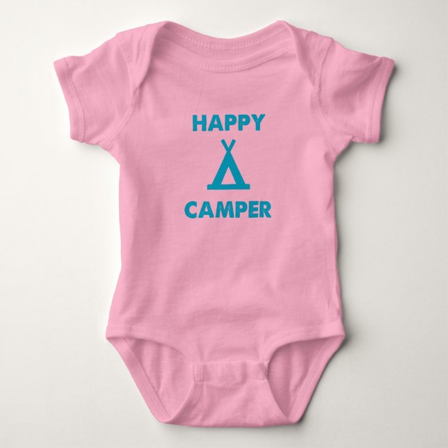 Happy Camper - Baby One Piece Body Suit Baby Bodysuit (Front)