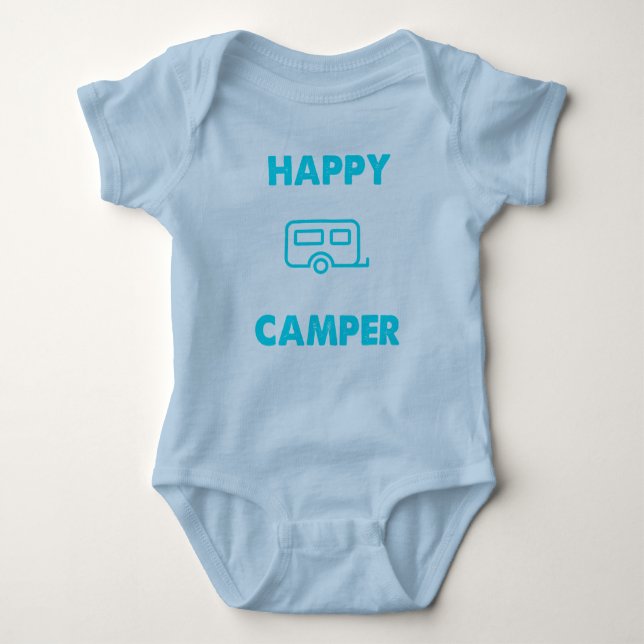 Happy Camper - Baby One Piece Body Suit Bodysuit (Front)