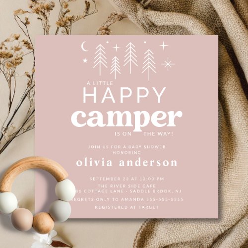 Happy Camper Baby Shower Invitation