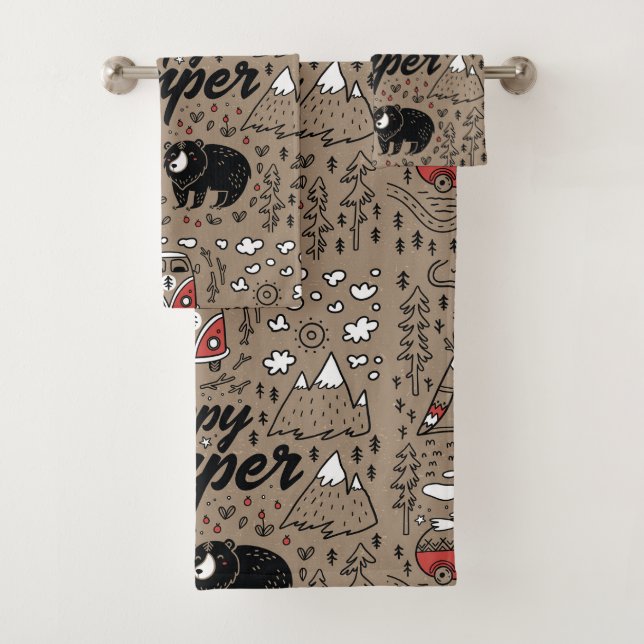Happy Camper Bath Towel Set (Insitu)