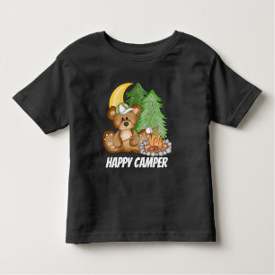 Happy camper bear kids unisex toddler t-shirt