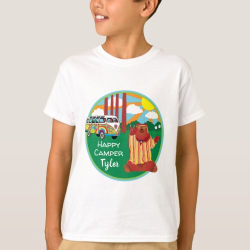 Happy Camper Bear  T_Shirt