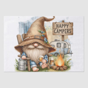 Happy Camper Beer Drinking Gnome Tissue Paper