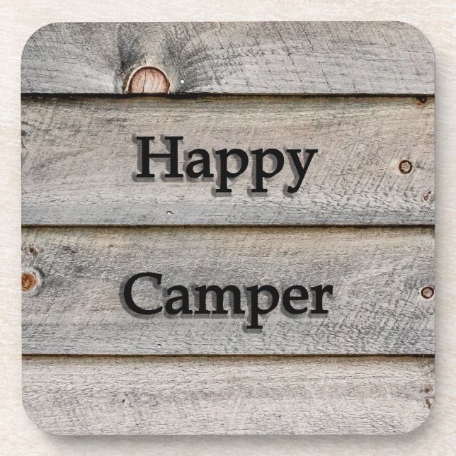 Happy Camper Beverage Coaster (Front)