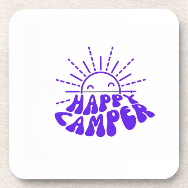 Happy Camper Beverage Coaster (Front)