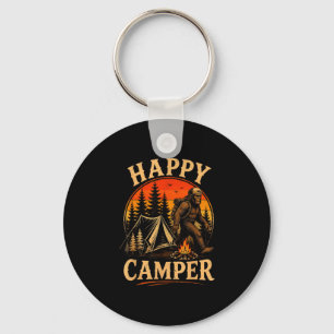 Happy camper bigfoot sasquatch outdoor adventure  keychain