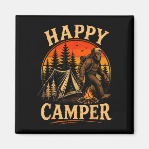 Happy camper bigfoot sasquatch outdoor adventure magnet