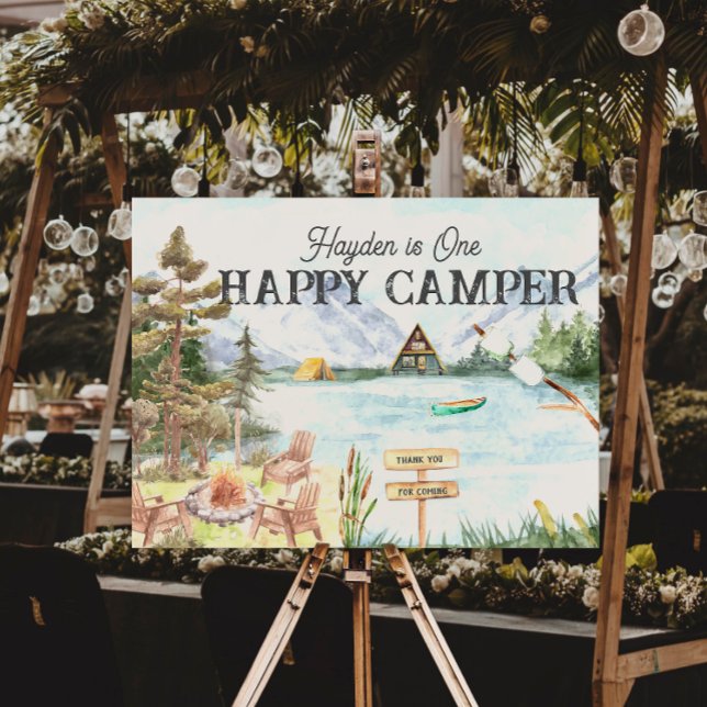 Happy Camper | Birthday Camping Welcome Foam Board (Creator Uploaded)