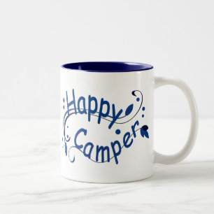 Happy Camper Blue Mugs