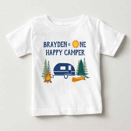 Happy Camper Boys First Birthday T_Shirt