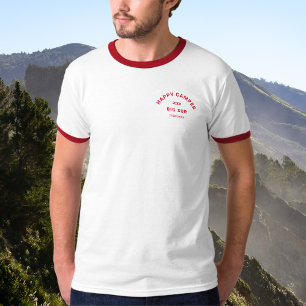 Happy Camper Camp Weekend Retro Red Ringer T-Shirt