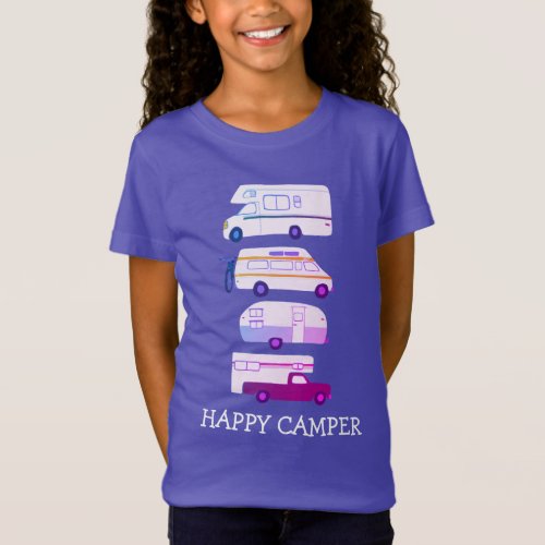 HAPPY CAMPER Campervan vanlife RV Trailer CUSTOM T_Shirt