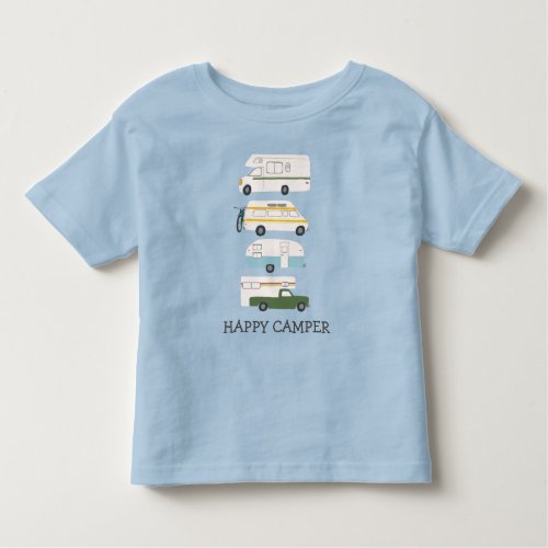 HAPPY CAMPER Campervan vanlife RV Trailer CUSTOM Toddler T_shirt