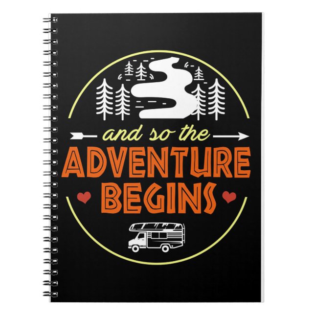 Happy Camper Camping Adventure Begins Notebook (Front)