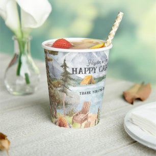 Happy Camper Camping Birthday Paper Cups