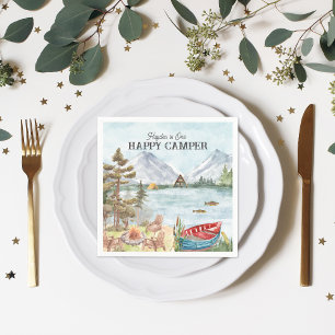 Happy Camper Camping Birthday Party Napkins