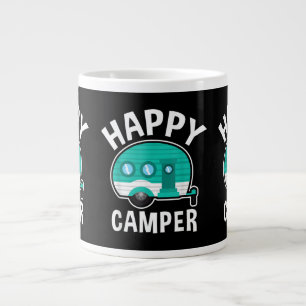 Happy Camper Camping Car Caravan Funny Vacation Giant Coffee Mug